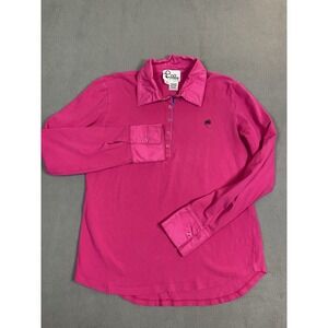 Lilly Pulitzer Pink Snap Cuff Long Sleeve Polo Says Size M Looks Small Classic
